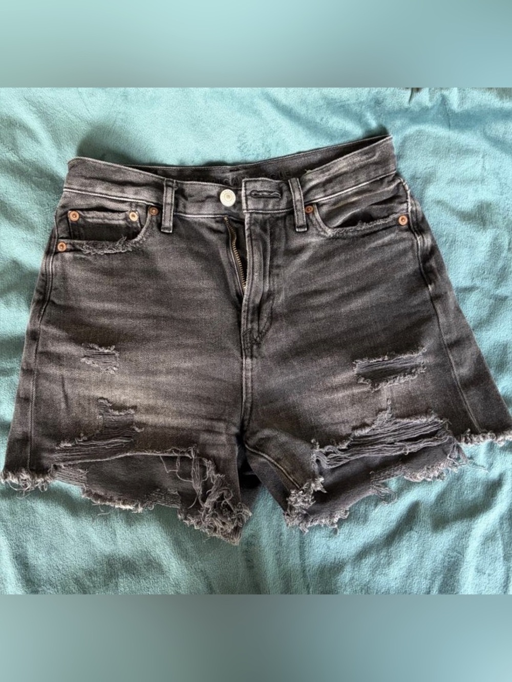 American Eagle Outfitters AE Ripped Denim Mom Short Distressed Jean